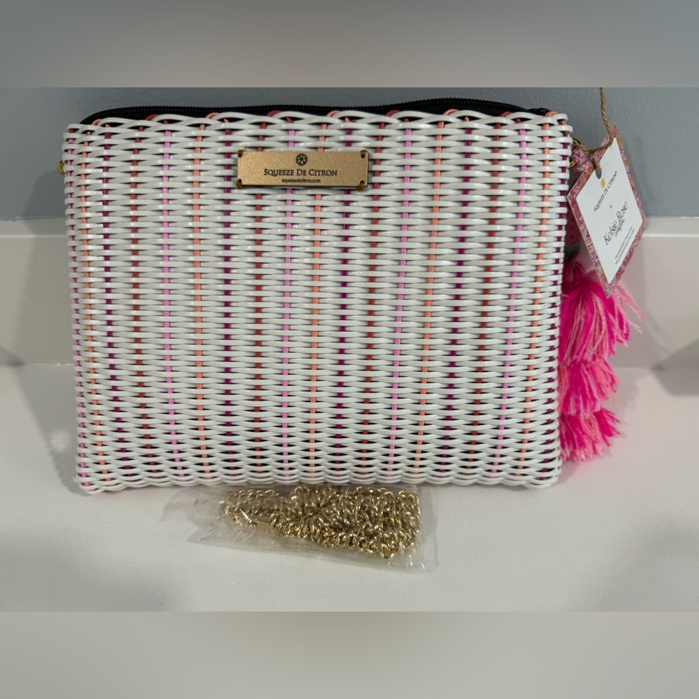 Squeeze de Citron- Blossom Lemon Drop Clutch - Large with strap NWT
